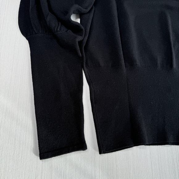 EXPRESS High Ribbed Blouson Sleeve‎ Turtleneck Sweater Black S Party Office New - Picture 5 of 13